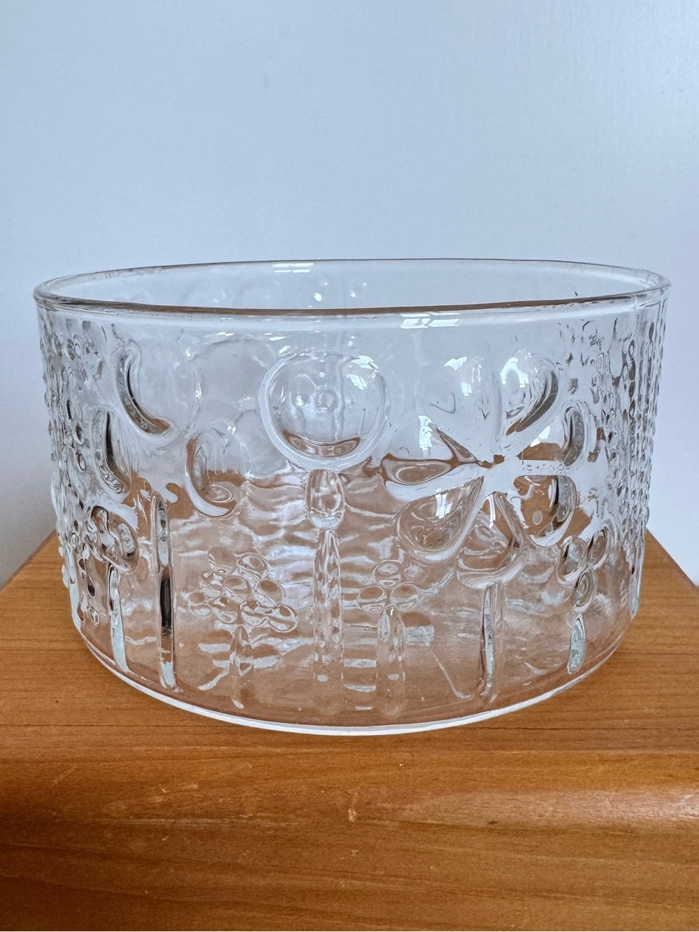 Small Vintage Nuutajarvi Iittala Finland Oiva Toikka Flora Glass Bowl MCM